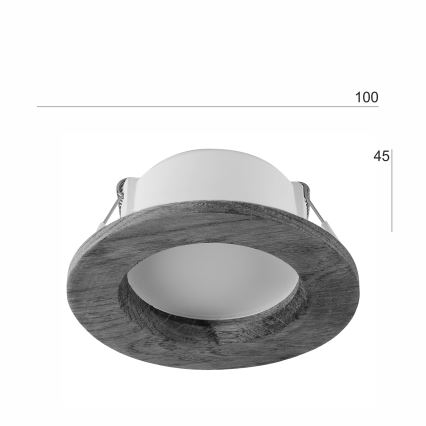 Lámpara empotrable LED WOODY SPOT LED/5,5W/230V 4000K nogal ø 10 cm