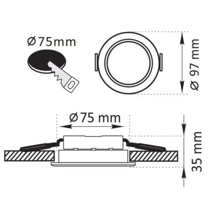 Lámpara empotrable LED ZOE LED/4,8W/230V negro