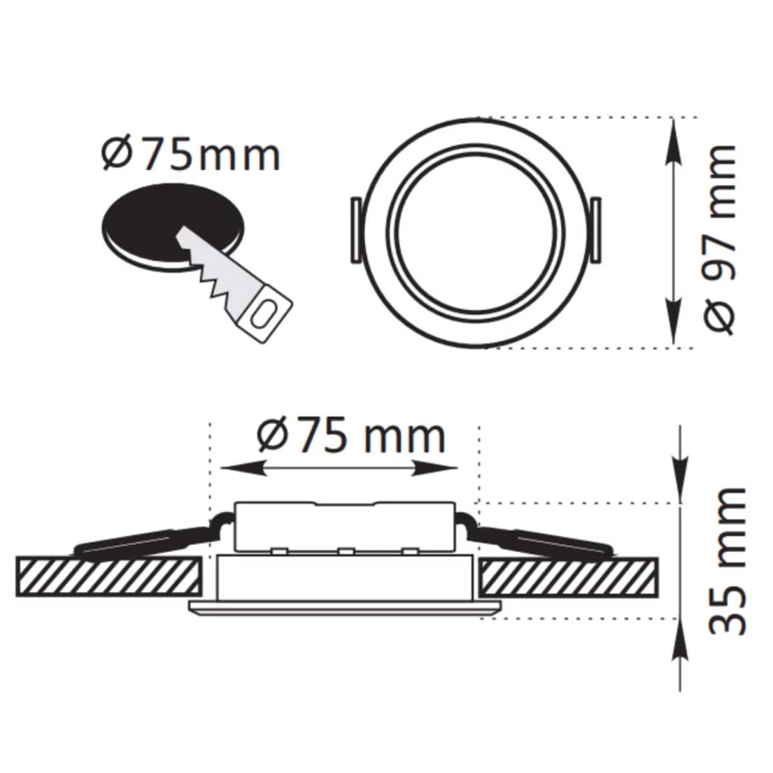 Lámpara empotrable LED ZOE LED/4,8W/230V negro