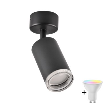 Lámpara empotrada de baño LED RGBW regulable TURYN 1xGU10/6,5W/230V 2700-6500K Wi-Fi IP44 negra