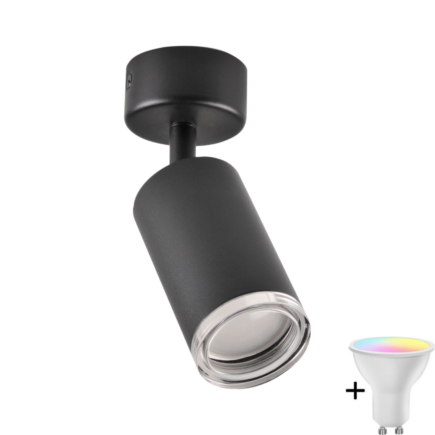Lámpara empotrada de baño LED RGBW regulable TURYN 1xGU10/6,5W/230V 2700-6500K Wi-Fi IP44 negra