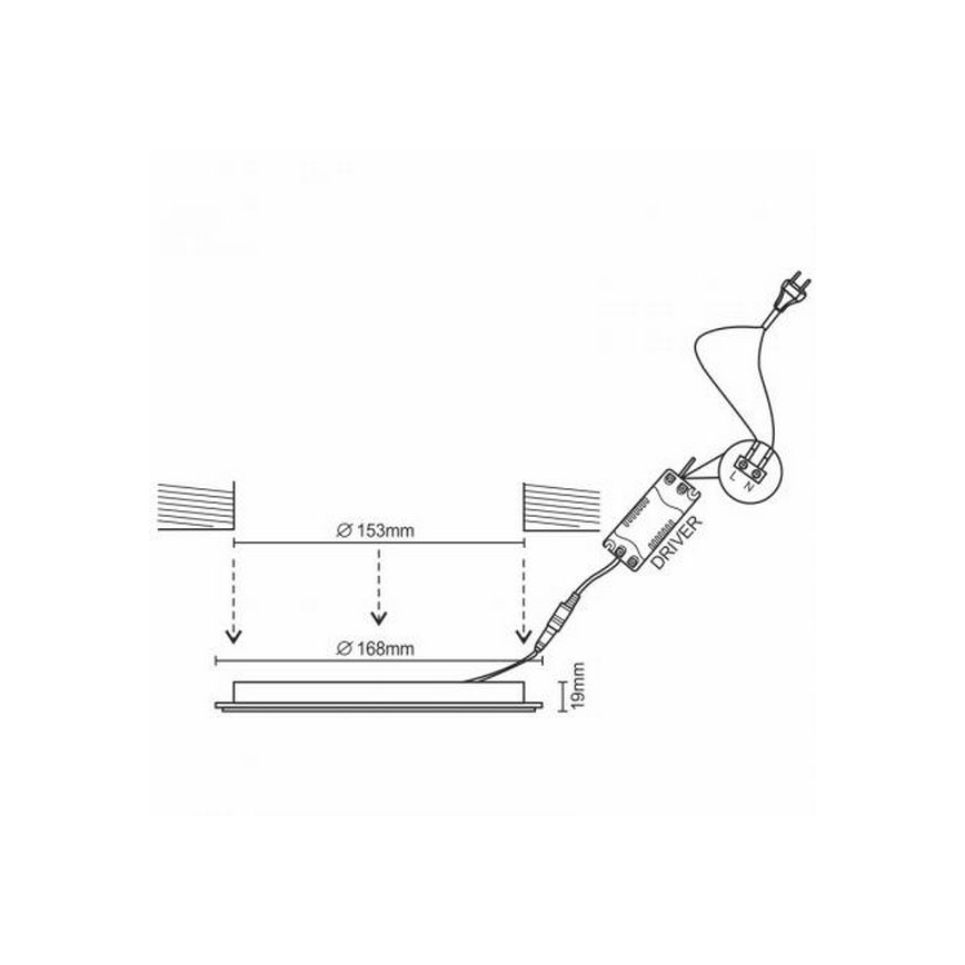 Lámpara empotrada LED LED/12W/230V