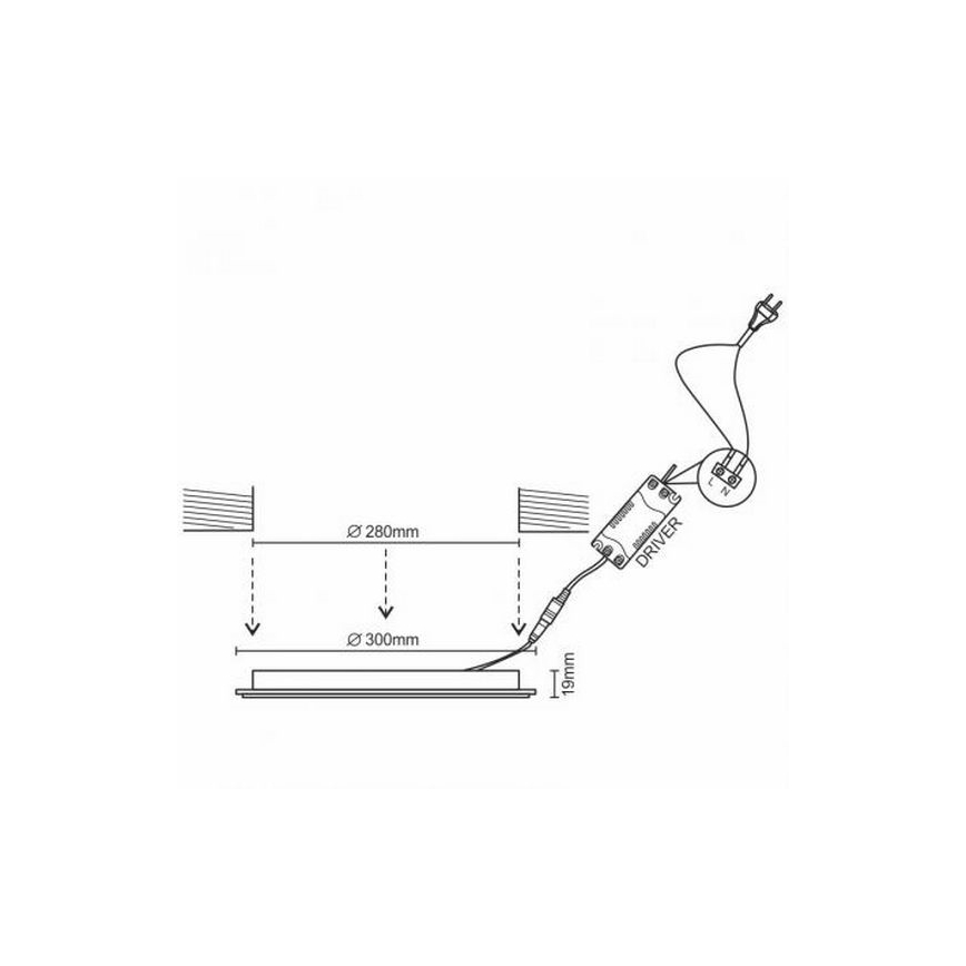 Lámpara empotrada LED LED/24W/230V