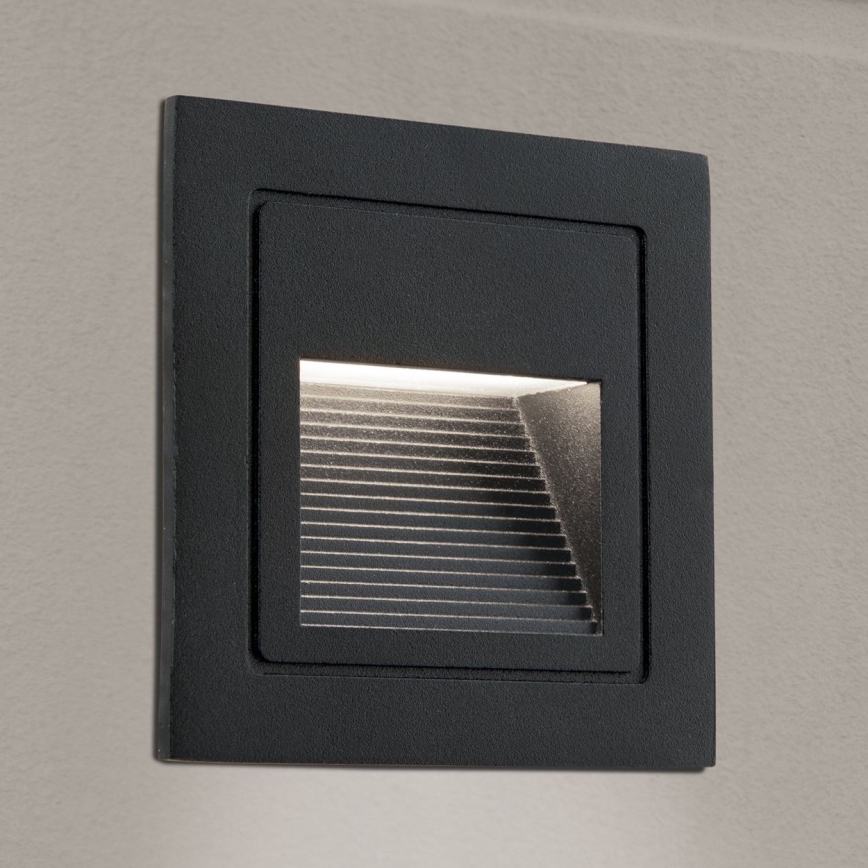 Lámpara empotrada LED LORO LED/2W/230V IP65 negra