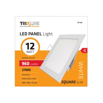 Lámpara empotrada LED SQUARE LED/12W/230V 2700K