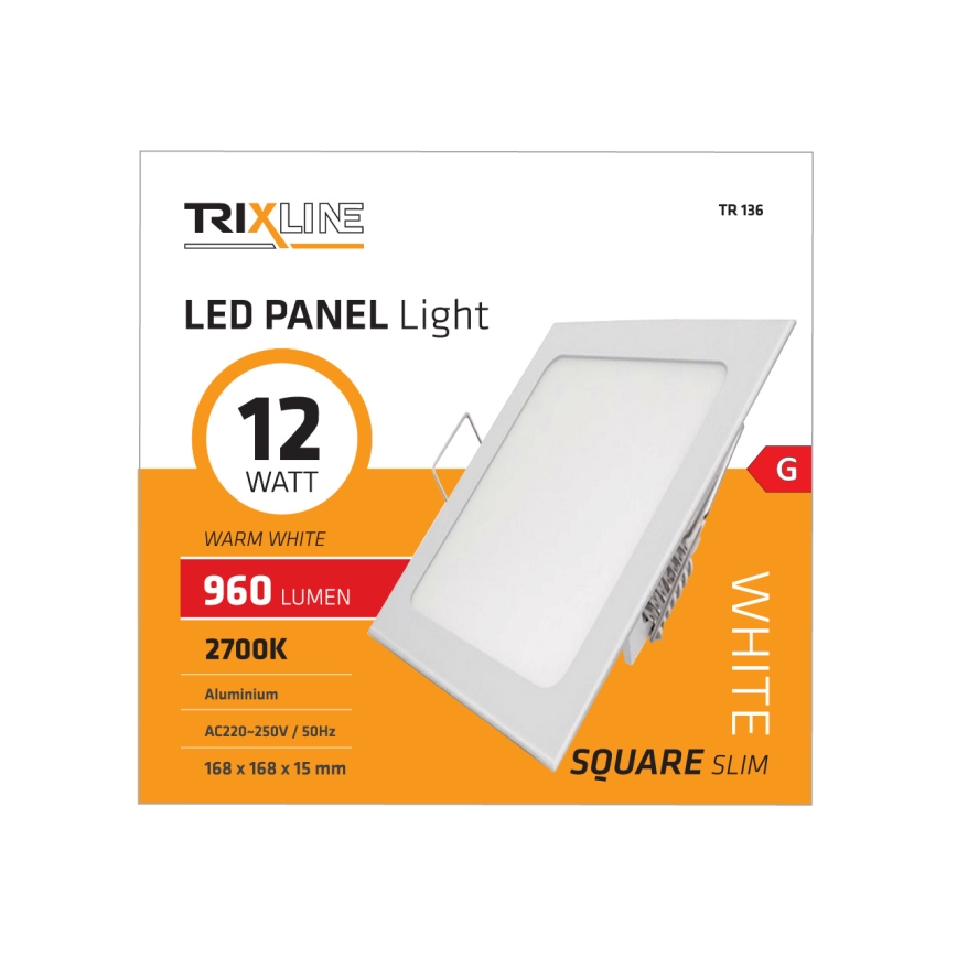 Lámpara empotrada LED SQUARE LED/12W/230V 2700K