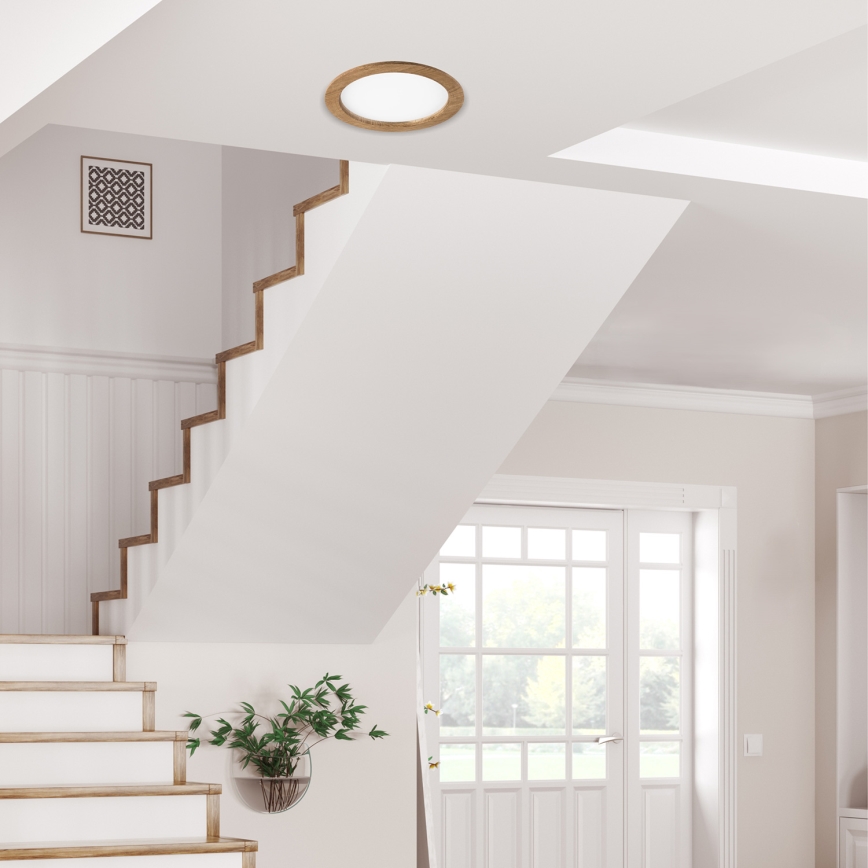 Lámpara empotrada LED WOODY SPOT LED/23,5W/230V 4000K nogal Ø 23,5 cm