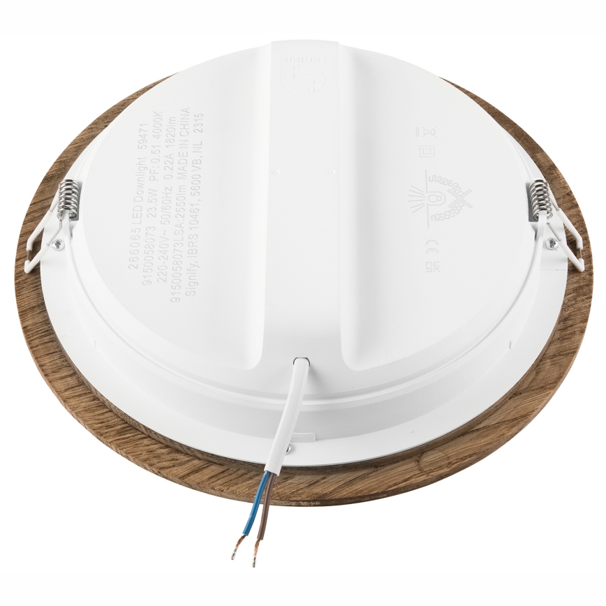 Lámpara empotrada LED WOODY SPOT LED/23,5W/230V 4000K nogal Ø 23,5 cm