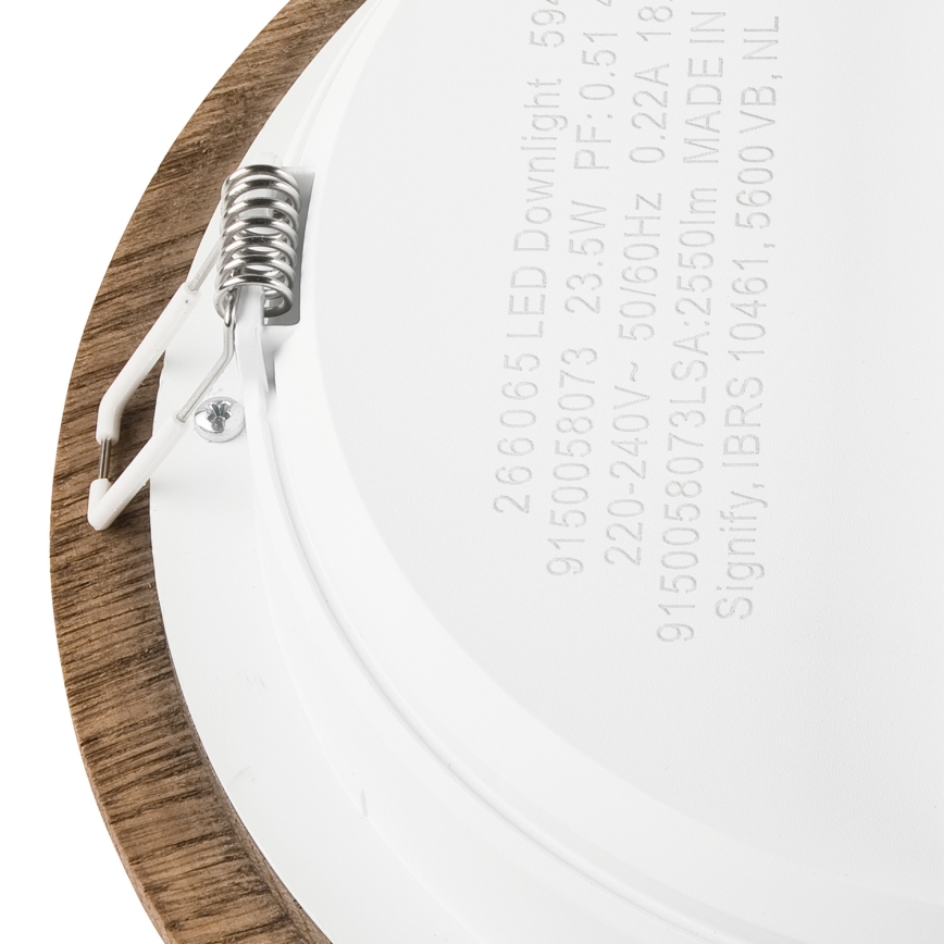 Lámpara empotrada LED WOODY SPOT LED/23,5W/230V 4000K nogal Ø 23,5 cm