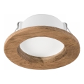 Lámpara empotrada LED WOODY SPOT LED/5,5W/230V 4000K nogal Ø 10 cm