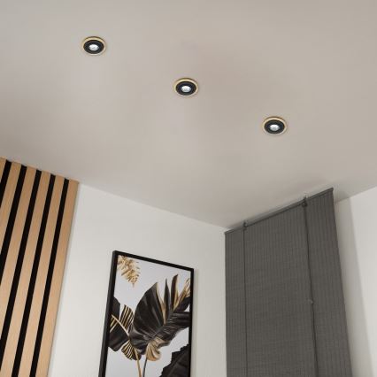 Lámpara empotrada TOBBY 1xGU10/20W/230V Ø 11,5 cm roble/negro