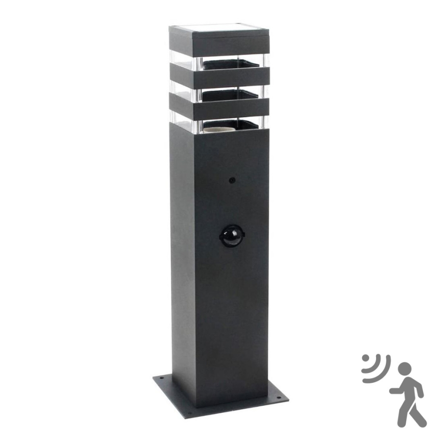 Lámpara exterior con sensor TEKSAS 1xE27/12W/230V IP44 44 cm antracita