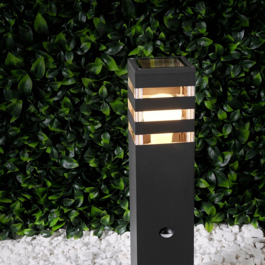Lámpara exterior con sensor TEKSAS 1xE27/12W/230V IP44 44 cm antracita