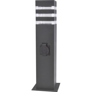 Lámpara exterior con toma de corriente TEKSAS 1xE27/20W/230V 44 cm IP44 antracita