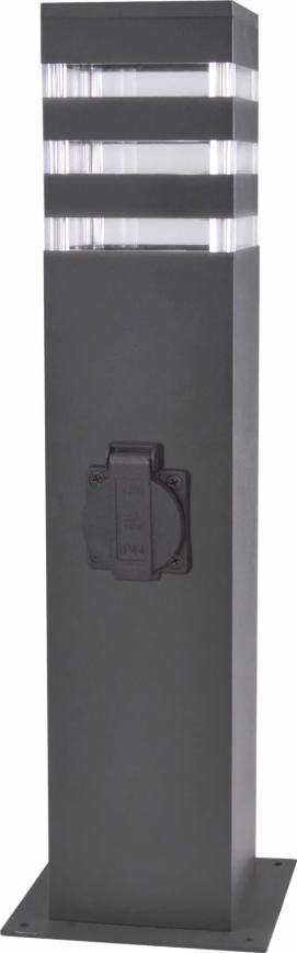 Lámpara exterior con toma de corriente TEKSAS 1xE27/20W/230V 44 cm IP44 antracita