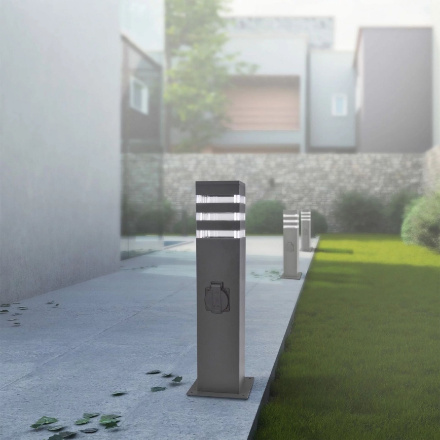 Lámpara exterior con toma de corriente TEKSAS 1xE27/20W/230V 44 cm IP44 antracita