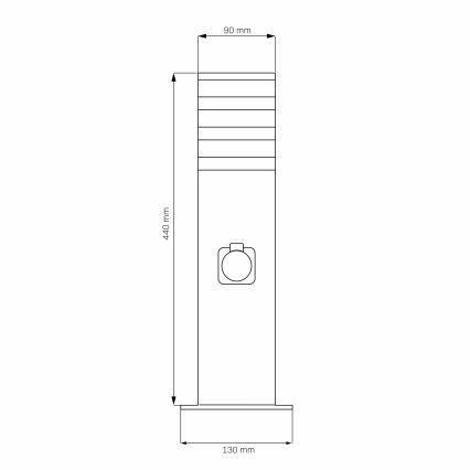 Lámpara exterior con toma de corriente TEKSAS 1xE27/20W/230V 44 cm IP44 antracita