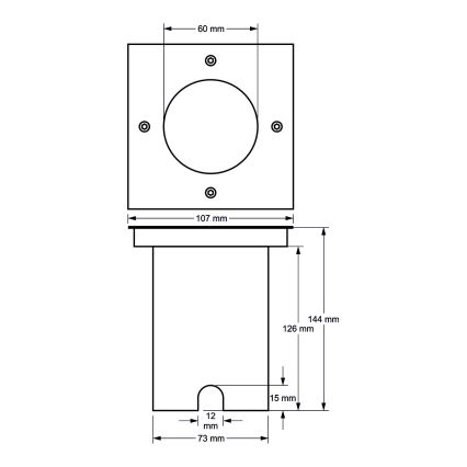Lámpara de exterior empotrable 1xGU10/35W/230V IP44 cromo mate