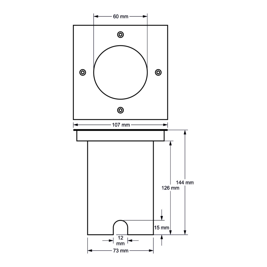 Lámpara de exterior empotrable 1xGU10/35W/230V IP44 cromo mate