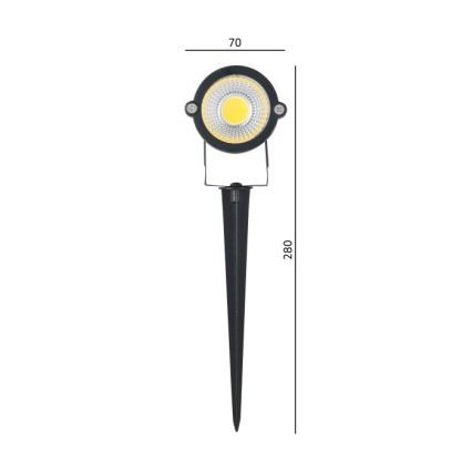 Lámpara exterior LED BLAKE, 5 W, 230 V, 4000 K, IP65, negra