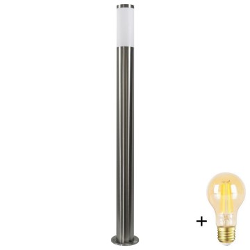 Lámpara exterior LED regulable LIVIA 1xE27/6W/230V 2700-6500K Wi-Fi 100 cm IP44 plateada