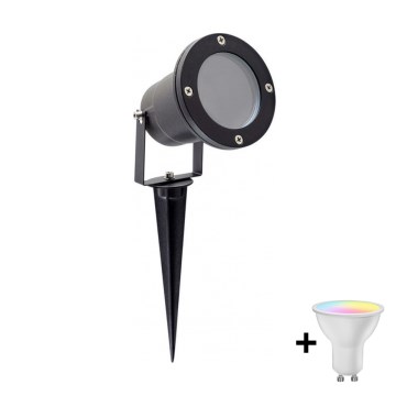 Lámpara exterior LED RGBW regulable BLAKE 1xGU10/4,8W/230V IP65 + mando a distancia