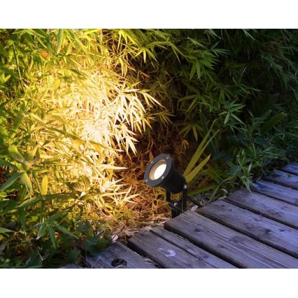 Lámpara exterior LED RGBW regulable BLAKE 1xGU10/6W/230V IP65 + mando a distancia