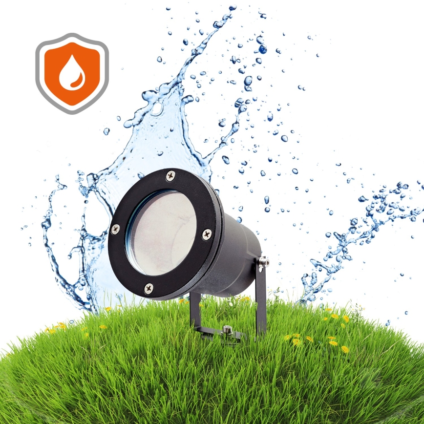 Lámpara exterior LED RGBW regulable BLAKE 1xGU10/6W/230V IP65 + mando a distancia