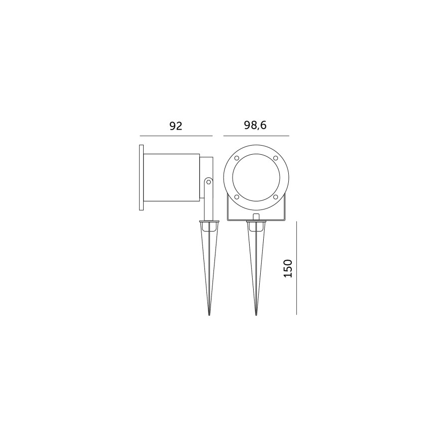 Lámpara exterior LED RGBW regulable BLAKE 1xGU10/6W/230V IP65 + mando a distancia
