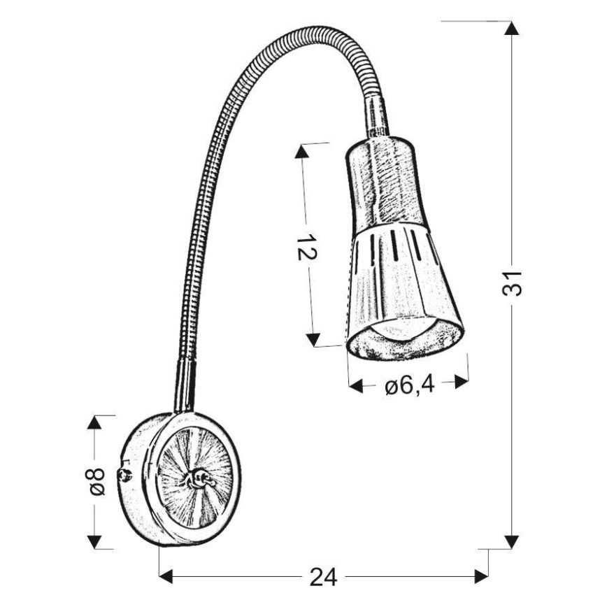 Lámpara flexible ARENA 1xE14/40W/230V negra