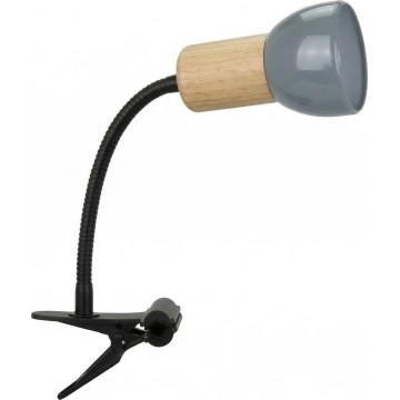 Lámpara flexible con pinza SVENDA 1xE27/60W/230V roble/gris