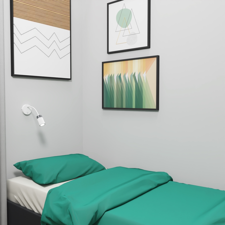 Lámpara flexible JOKER 1xGU10/8W/230V blanca/cromo mate