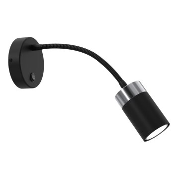 Lámpara flexible JOKER 1xGU10/8W/230V negra/cromo mate