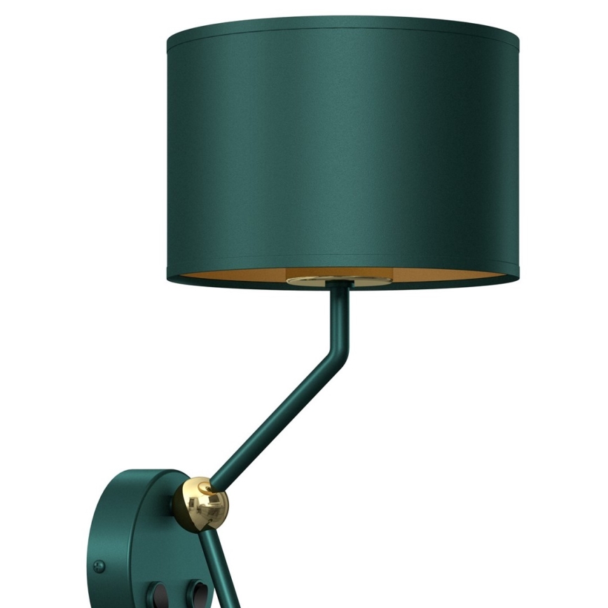 Lámpara flexible VERDE 1xE27/60W/230V + 1xGU10-MR11/7W verde