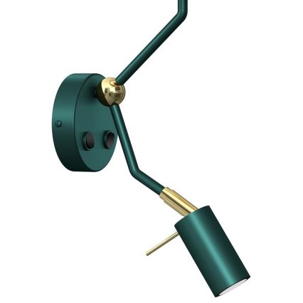 Lámpara flexible VERDE 1xE27/60W/230V + 1xGU10-MR11/7W verde