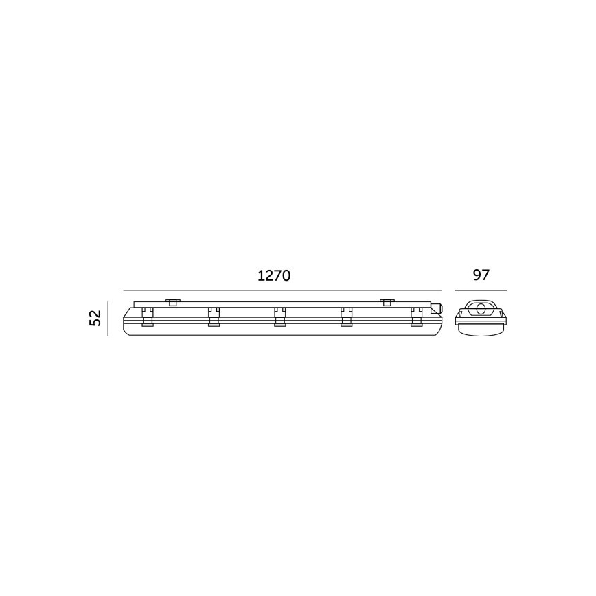 Lámpara fluorescente de alta resistencia HERMIC T8 2xG13/18W/230V IP65