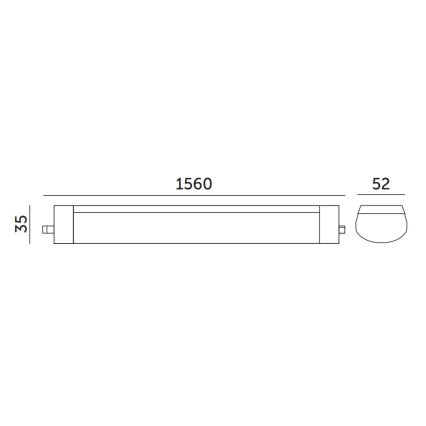 Lámpara fluorescente de alta resistencia LED/48W/230V IP65 4000K 156 cm