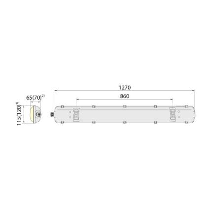 Lámpara fluorescente técnica 2xG13/18W/230V IP65 1200mm