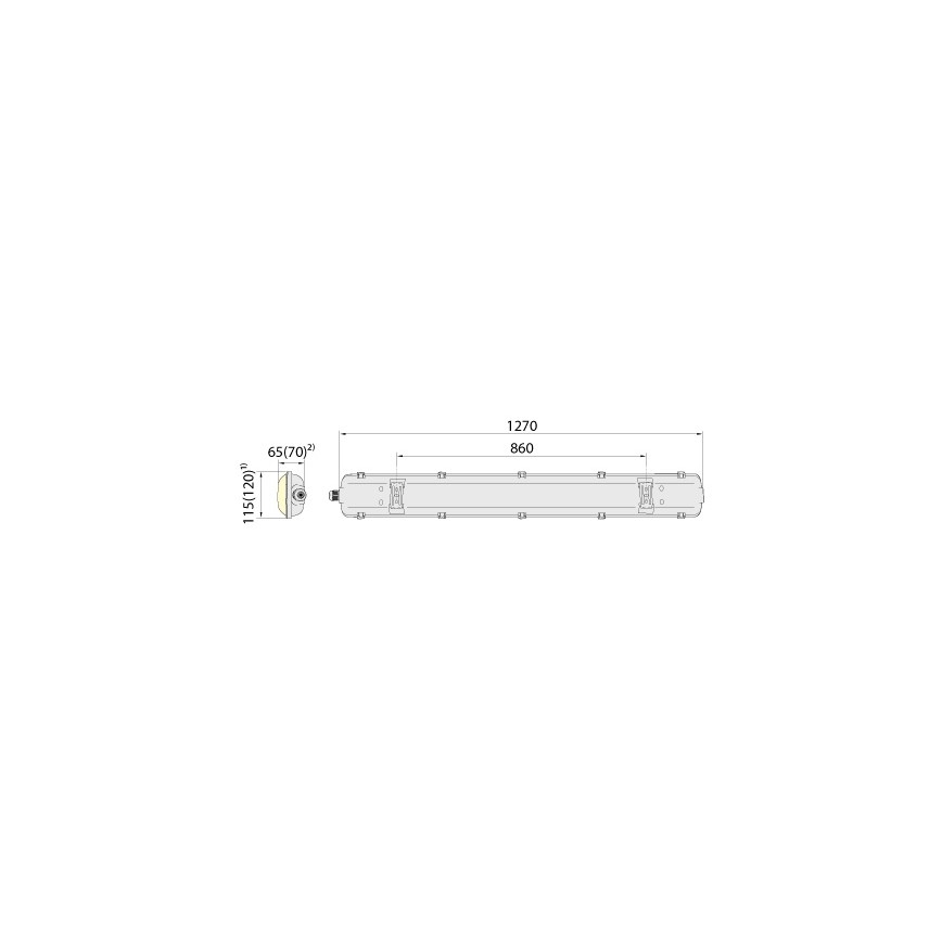 Lámpara fluorescente técnica 2xG13/18W/230V IP65 1200mm
