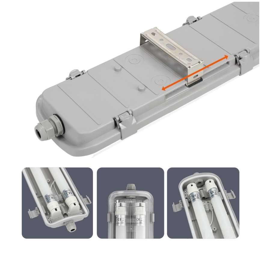 Lámpara fluorescente técnica LED T8 2xG13/18W/230V 6500K IP65