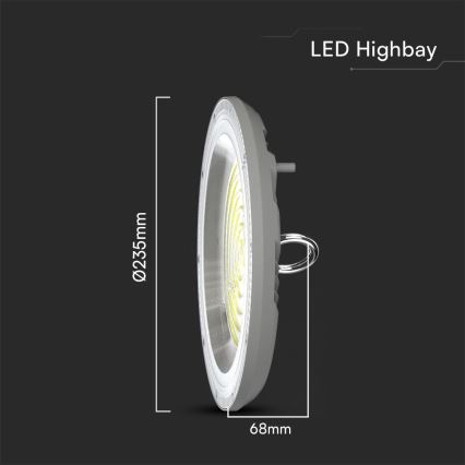 Lámpara industrial LED High Bay LED/100W/230V 3000/4000/6500K IP65 ø 23,5 cm