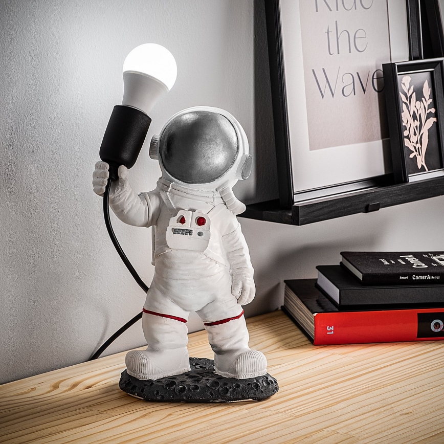 Lámpara infantil ASTRONAUT 1xE27/40W/230V plateada/blanca
