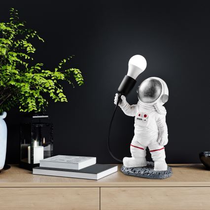 Lámpara infantil ASTRONAUT 1xE27/40W/230V plateada/blanca