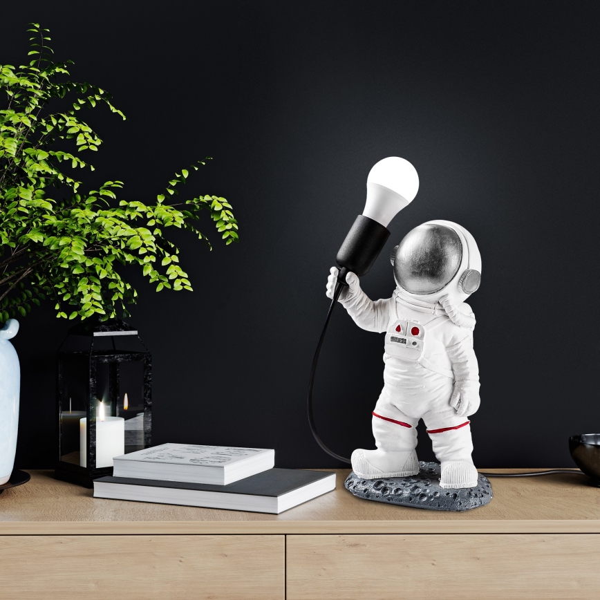 Lámpara infantil ASTRONAUT 1xE27/40W/230V plateada/blanca