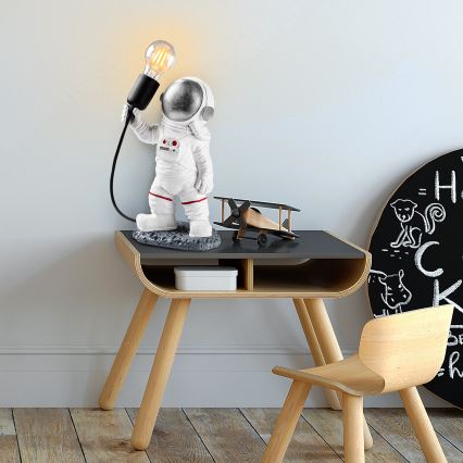 Lámpara infantil ASTRONAUT 1xE27/40W/230V plateada/blanca