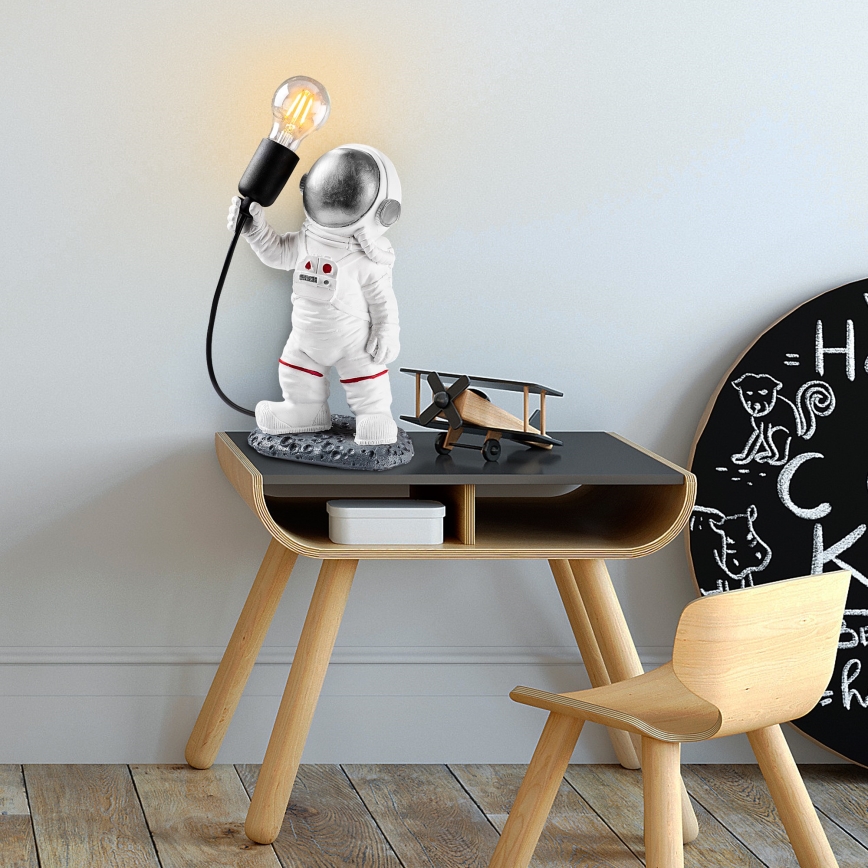 Lámpara infantil ASTRONAUT 1xE27/40W/230V plateada/blanca