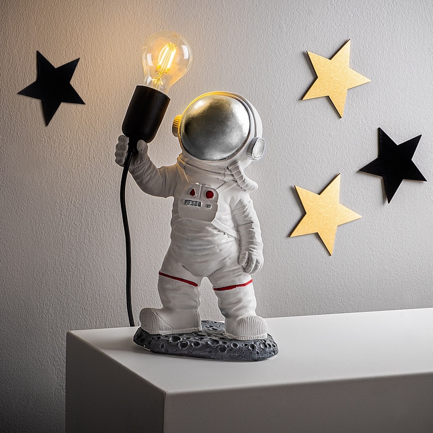 Lámpara infantil ASTRONAUT 1xE27/40W/230V plateada/blanca