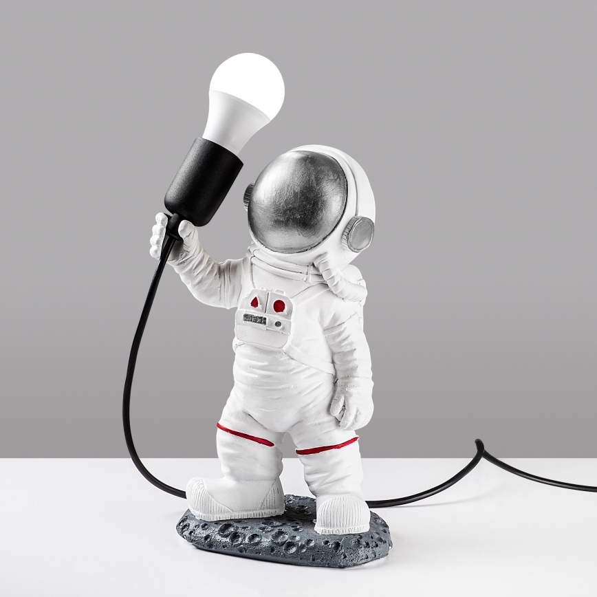 Lámpara infantil ASTRONAUT 1xE27/40W/230V plateada/blanca