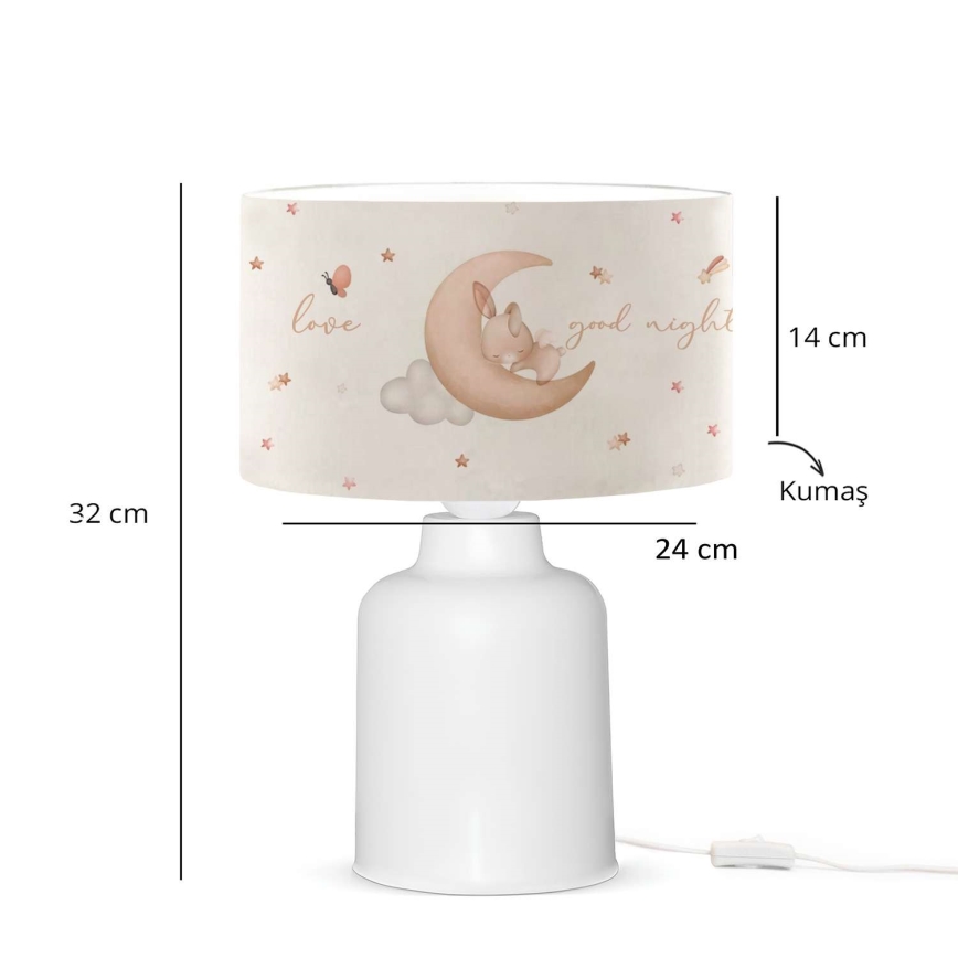 Lámpara infantil CANDY 1xE27/40W/230V blanca/beige