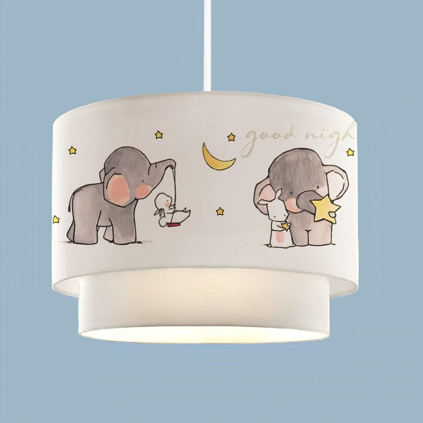 Lámpara infantil CANDY 1xE27/40W/230V blanca/gris